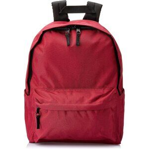🆕 Men Red Classic School Featuring Adjustable Padded Double-Zipper Backpack